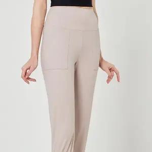 고품질 YTP59 에어라인죠거 하이웨스트 요가복 베이지 댄스복 투톤 (WFK9F0G)