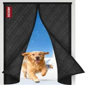 AEOCOO 문을 위한 단열 도어 커튼 /앞면 /뒤면 /지하 최대 36 x 80 인치까지의 핏 사이즈 겨울용 마그네틱