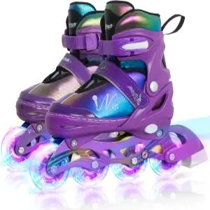 라이트 업 휠과 그라디언트 컬러 매끄러운 글라이드를 갖춘 용 나토크 조절식 인라인 스케이트