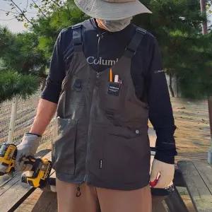 CAMPING 조끼 + 가방 2IN1 와이드508 멀티조끼 (블랙) 캠핑조끼 공구용품 작업앞치마 안전용품 목공