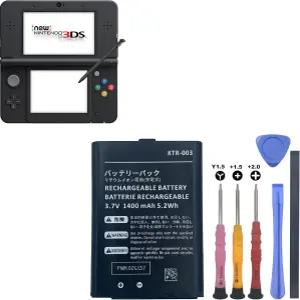 CENIFENX 새로운 3DS 배터리 KTR-003 3.7V 1400mAh 교체형 닌텐도 게임 플레이어 수리 도구 키트(닌텐도 XL