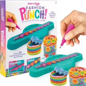 저스트 마이 스타일 패션 펀치 스티치 룸 우정 팔찌 키트 주얼리 만들기 활동 생일 파티 슬립오버 및 여행