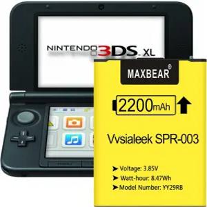 맥스베어 3DS XL SPR-003 배터리 닌텐도 SPR-003용 2200mAh 3.85V 교체 및 새로운 RED-001 SPR-A-BPAA-CO