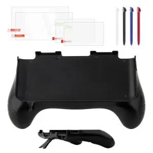 닌텐도 3DS XL용 3-in-1 액세서리 키트 - 킥 스탠드가 있는 미끄럼 방지 그립 핸들 스크린 프로텍터 2세트