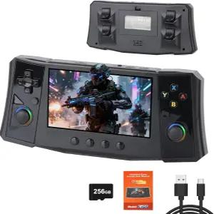 2025년형 새로운 R50 레트로 휴대용 게임 콘솔 50000개의 사전 로드 256GB 확장형 스토리지 4.5인치 IPS HD