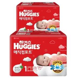 [하기스][하기스] 하기스 New 매직컴포트 밴드형 기저귀 1단계 남여공용 신생아 64Px2팩 (42929695)