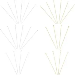 PH 팬더홀 30pcs 925 스털링 실버 핀 18 000 골드 도금 헤드 6가지 스타일 50mm 오픈 아이 평평한 원형 볼