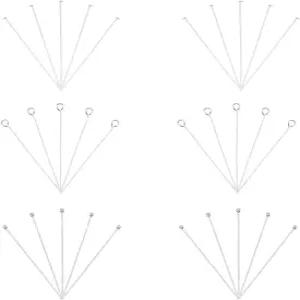 PH 팬더홀 30pcs 925 스털링 실버 헤드 핀 3 스타일리스 2인치 원형 볼 오픈 아이 보석 공예 프로젝트