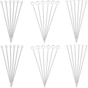 PH 팬더홀 925 스털링 실버 헤드 핀 36pcs 3가지 스타일 볼 플랫 아이 길이 30mm 22-24 게이지 주얼리