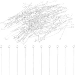 패티킬 50mm 오픈 아이핀 150Pcs 23게이지 메탈 헤드핀 바늘 보석 제작 결과 귀걸이 목걸이 팔찌 DIY