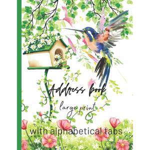[미국배송] 알파벳 탭이 있는 주소록: 대형 인쇄물 - 노인 및 여성을 위한 전화 주소록 주소 전화번호 이메일 생일 메모... 탭 주소.