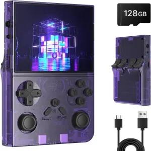 R40 빈티지 핸드헬드 게임 콘솔 - 128GB 25K 이상 3.5인치 IPS 화면 3000mAh 배터리 타입-C 역충전 휴대용