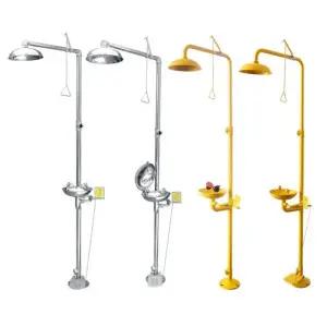 안전 벽걸이형 비상 샤워기 원형 안구 세척기 복합 이중 ABS 페달