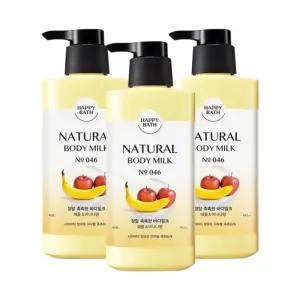 해피바스 정말 촉촉한 바디밀크 400ml 3개