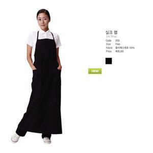 요들가운 앞치마/유니폼/실크 랩 3155 블랙/미용