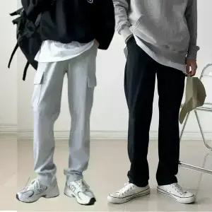 남성 기모 트레이닝 바지 빅사이즈 일자 트레이닝복 팬츠 운동복 츄리닝 밴딩 카고