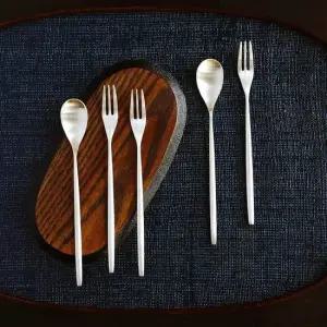 놋담 방짜유기 달 티스푼 티포크 5P