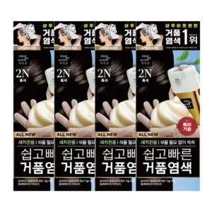 미쟝센 올 뉴 쉽고빠른 거품 염색약 2N 흑색 4개