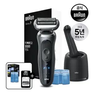 [74S날망+세정액2개] 브라운 전기면도기 New 시리즈7 72-G7000cc 그레이