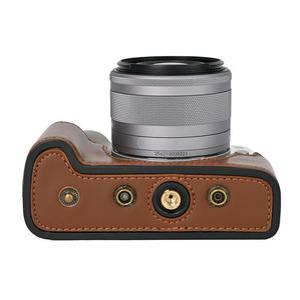 케이스 파우치 고급형 일체형 포터블 휴대용 인조 가죽 카메라 캐논 EOS M50 Mark II M50II 용 스트랩이 있