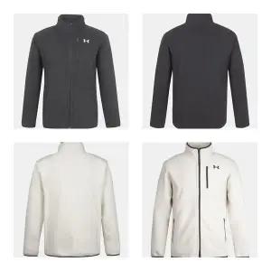 [언더아머](대전신세계)1389308 블랙 아이보리 본디드 플리스 재킷 기모 후리스