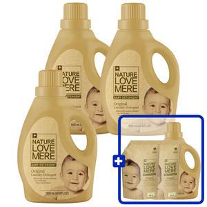 네이쳐러브메레 아기세탁세제 용기형 1800ml 3개[GIFT]오리지널향 1800ml 1개더+500ml 리필 2팩더 총 6팩