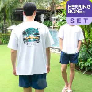 남자 래쉬가드세트 루즈핏 반팔 수영복 반바지 비치웨어 RI386 AD201