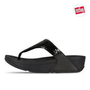 [핏플랍][2025SS 핏플랍] 루루 시퀸 토포스트 쪼리 슬리퍼 샌들 블랙 JF3-090