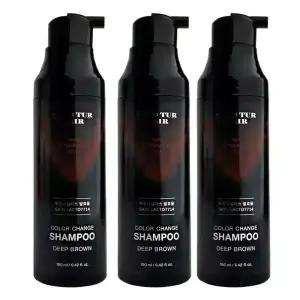 꾸띄르 헤어 시즌4 스킨락토7714 염색샴푸 딥브라운 190ml 3개 컬러체인지샴푸 진갈색