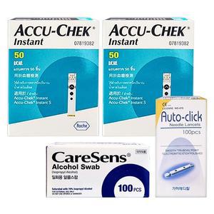 아큐첵 인스턴트 혈당시험지 100매+침100개+솜100매 검사지 임당 측정 당체크 D