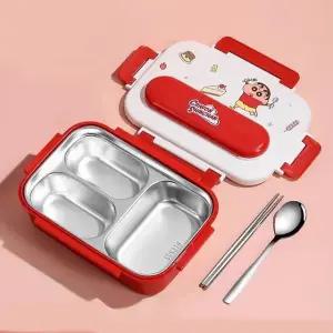 짱구 스텐 도시락 3칸-레드 (WFGMIKU)