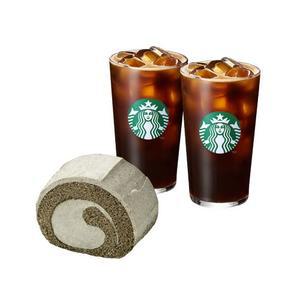 [스타벅스] [고맙습니다] 아이스 카페 아메리카노 T 2잔 + 부드러운 흑임자 롤