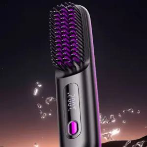 휴대용 무선 헤어 고데기 여행용 매직 머리빗 헤어스타일러