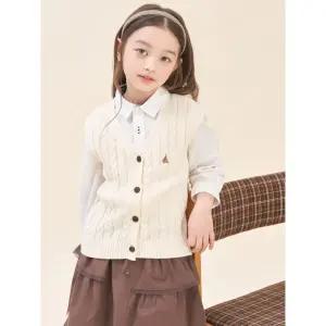 [BEANPOLE KIDS] [25FW 시즌오프 30%] 여아 면 케이블 오픈형 베스트  아이보리 (BI5851G010)