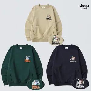 [지프키즈](신세계 사우스시티) 백팩을 맨 곰레터링 맨투맨 KP3TSU817