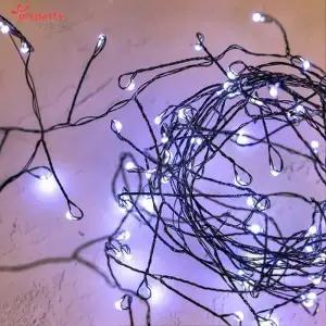 [텐바이텐]크리스마스 건전지 지네전구 100P 검정선 백색등 3m 트리 장식 조명