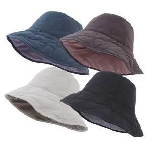 [navid1]와이어챙 얇은 패딩 벙거지 남자 여자 엄마 중년 겨울 방한 버킷햇 모자/Q-B028