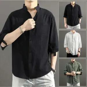 남자셔츠 여름 린넨 반팔 캐주얼 차이나카라 남방 3색