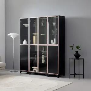 루미너스 알미늄 장식장 / 1300 1900 양주장 거실진열장 피규어 그릇장 LED 주광색 전구색 리모컨 설치