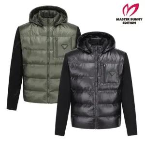 MASTER BUNNY 남성 로고 슬리브 다운 믹스 가디건 11-E4SD713