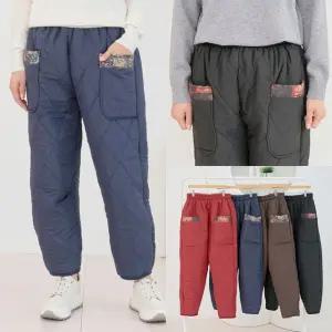 엄마옷 마미소 후끈후끈 솜 바지 무늬 겨울 패딩 기모 누빔 방한 할머니 빅사이즈 40 70 마담 중년 여성 옷