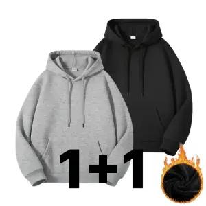 기모안감 AnnLine 오버핏 후드티 커플 티셔츠 가을 겨울 남자 여자