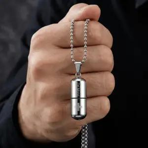 알약 목걸이 임형준목걸이 응급 케이스 초경량 십자가 팬던트 스틸 캡슐 향수주얼리 패션