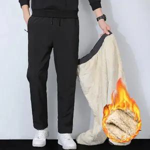 겨울 융털 기모 밍크 털 밴딩 바지 남녀공용 방한 방풍 기모슬랙스 따뜻한 방수 털바지
