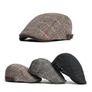 고급 울 헌팅캡 가을 겨울 중년 남성 모직 베레모 할아버지 정장 모자 마도로스모자