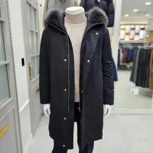 더레이블 폭스 퍼 탈부착 구스다운 롱패딩 점퍼 MUOKA3WA12106_SH