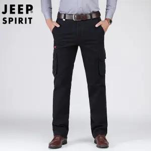 JEEP SPIRIT 남성 겨울 바지 빅사이즈 와이드 작업복 캐주얼 조거 팬츠