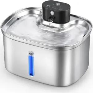 고양이와 개를 위한 5L /169온스 자동 스테인리스강 애완동물 급수대 5000mAh 충전식 배터리가 장착된 무선