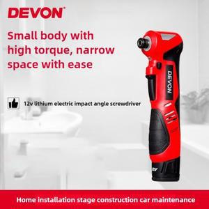 Devon 5712 6.35mm 무선 전기 래칫 렌치 90 ° 직각 수리 드라이버 드릴 공구