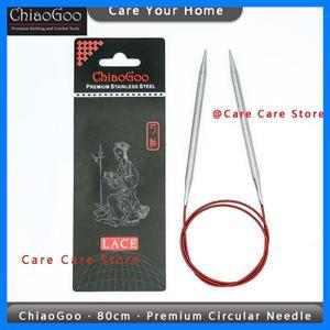 오리지널 ChiaoGoo 80cm 프리미엄 스테인레스 스틸 원형 뜨개질 바늘 Diy 스웨터 원사 금속 레이스 뜨개질